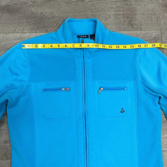 Izod Yoga Full Zip Fleece Jacket Aqua Blue M - Picture 6 of 16